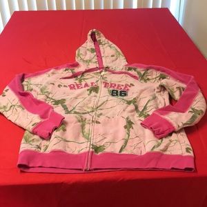 XL pink camouflage zip up jacket